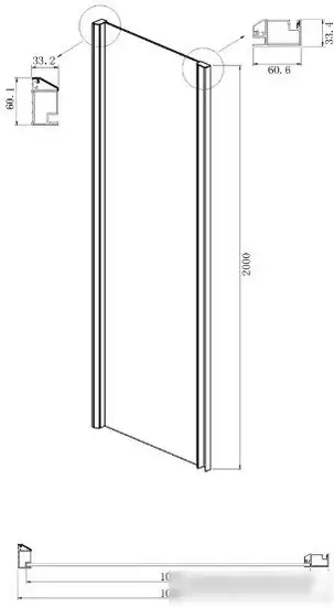 Душевая стенка Ambassador Intense 110x200 110IBB - фото товара