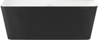 Ванна Wellsee Bromance 170x78 231602002 (пристенная ванна белый глянец/матовый черный, экран, ножки, сифон-автомат глянцевый белый) - изображение в каталоге