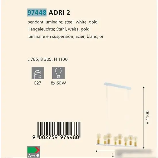 Подвесная люстра Eglo Adri 2 97448 – фото товара