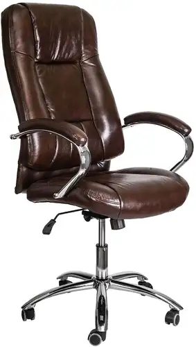 Кресло AksHome King A (натуральная кожа, темно-коричневый) – изображение в каталоге
