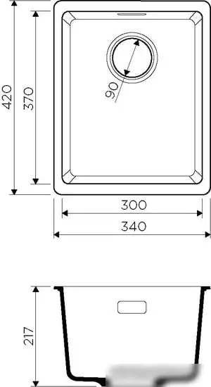 Кухонная мойка Omoikiri Kata 34-U BL - фото товара