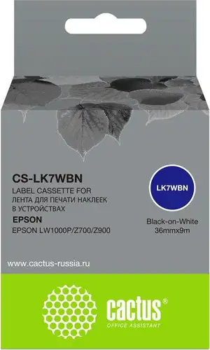 Картридж CACTUS CS-LK7WBN (аналог Epson LK7WBN) – изображение в каталоге