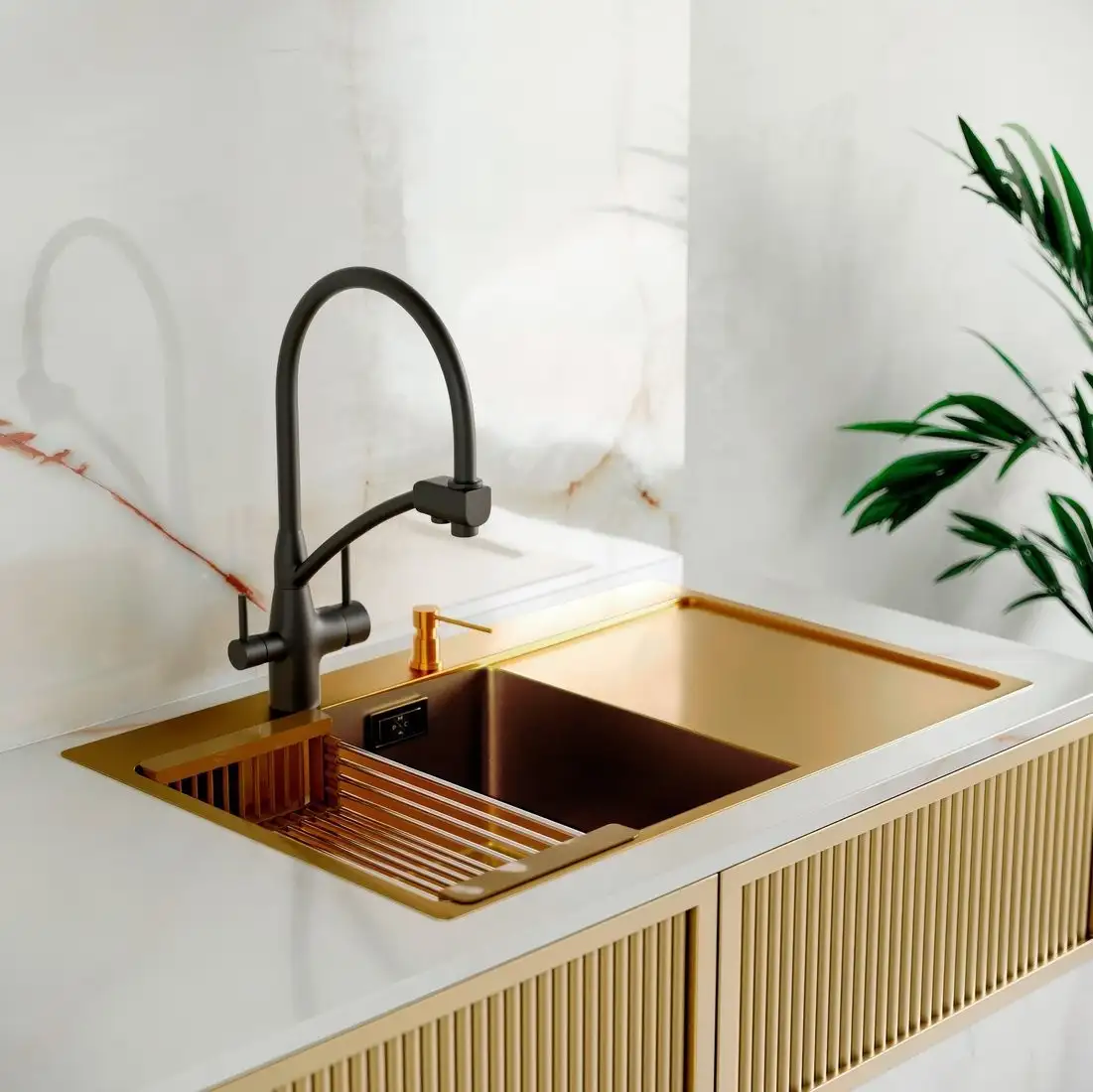 Кухонная мойка РМС MRK-7851G L (с дозатором) - фото товара