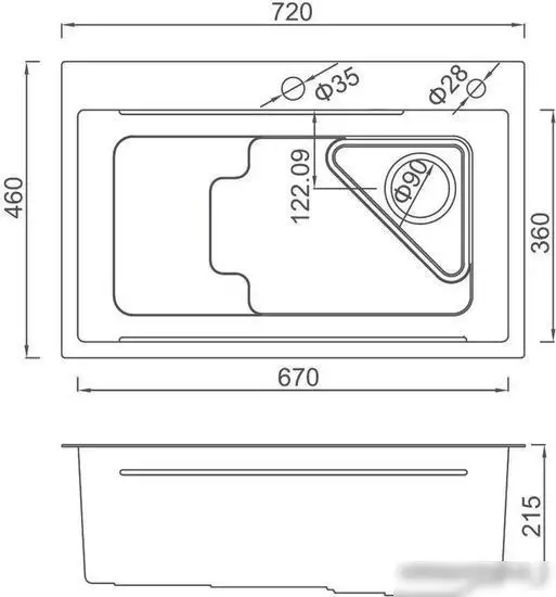 Кухонная мойка Gappo GS7246 - фото товара