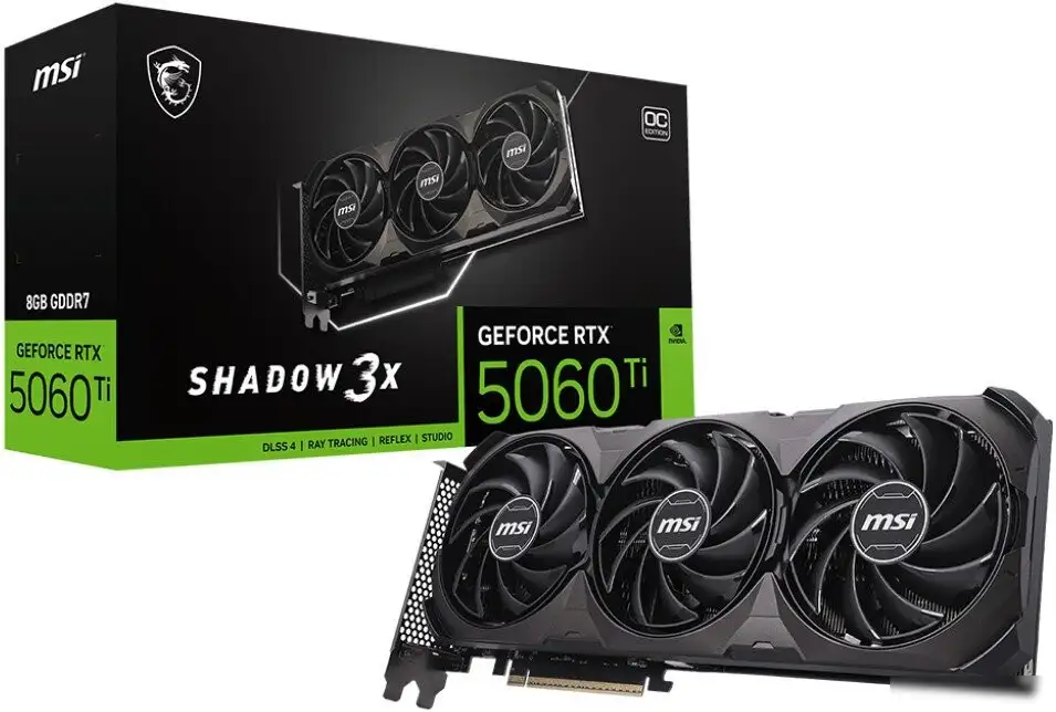 Видеокарта MSI GeForce RTX 5060 Ti 8G Shadow 3X OC Classic – фото товара