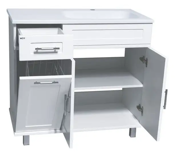 Мебель для ванных комнат Misty Купер-90 с Б/К белая правая П-Куп01090-012БкП – фото товара