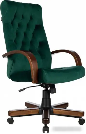 Офисное кресло Бюрократ T-9928WALNUT Fabric (зеленый Italia Green/дерево) – изображение в каталоге