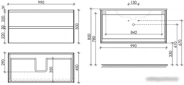 Sancos Тумба под умывальник Cento CN100W (белый глянец) – фото товара