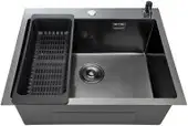 Кухонная мойка Stellar Decor S7050NB-D (нано черный)