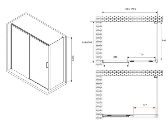 Душевой уголок Abber Komfort AG93140-S102 - фото товара