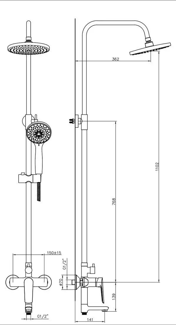 Душевая система Lauter Shower 21CK198C-58 - фото товара