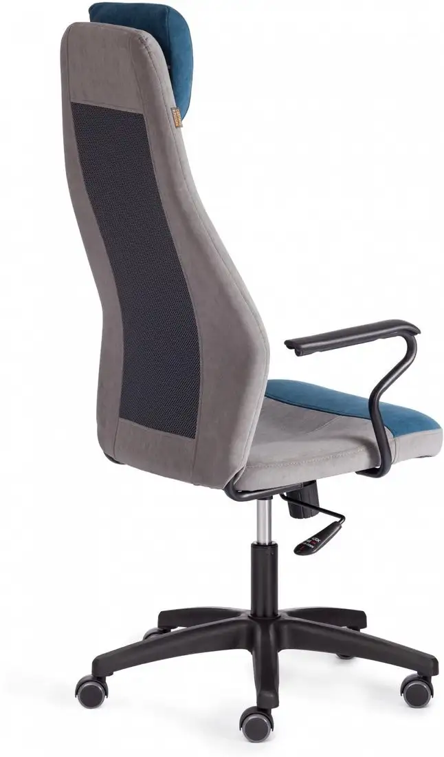 Офисное кресло TetChair Aviator флок/ткань (синий/серый/серый) – фото товара