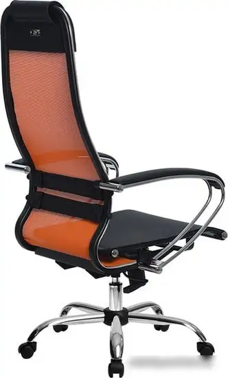 Кресло Metta SU-1-BK Комплект 4, Ch ов/сечен (пластиковые ролики, оранжевый) – фото товара