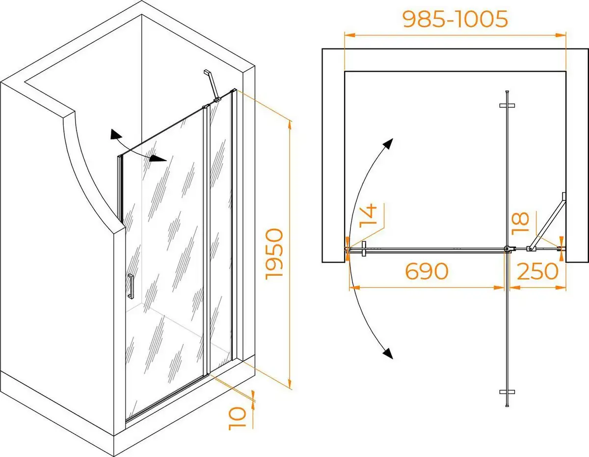 Душевая дверь RGW LE-004Gr 351200410-110 - фото товара