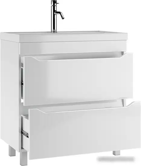 Айсберг Тумба под умывальник Bazis 80 Ева В2 DA5908T с двумя ящиками – фото товара