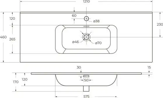 Умывальник Cezares CZR-8095-120 - фото товара