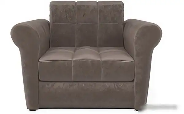 Кресло-кровать Мебель-АРС Гранд (бархат, серо-шоколадный/Star Velvet 60 Cofee) – фото товара