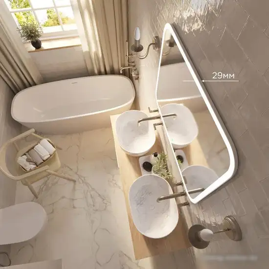 Mixline Зеркало Стив-2 535536 (с подсветкой) – фото товара