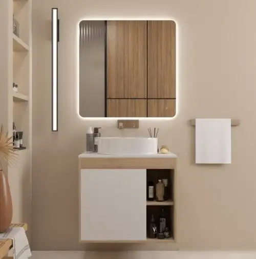 Teymi Тумба под умывальник Nura 70 T60528 (дуб эврика/белый матовый) – фото товара