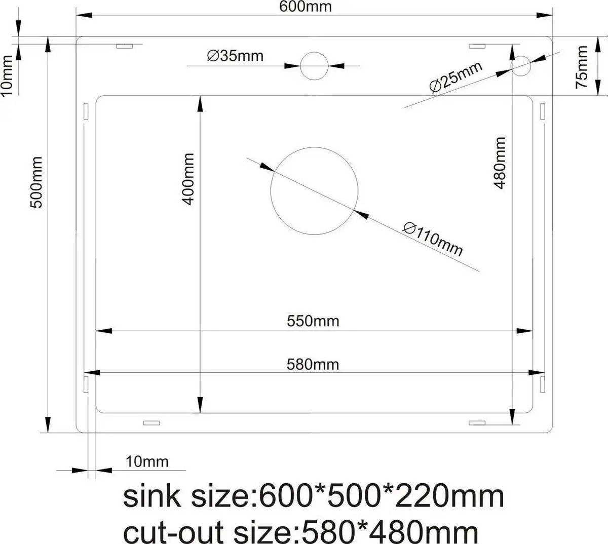 Кухонная мойка Asteria A6050S-D (сатин декор) - фото товара