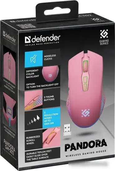 Игровая мышь Defender Pandora GM-502 (розовый) – фото товара