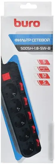 Сетевой фильтр Buro 500SH-1.8-SW-B – фото товара