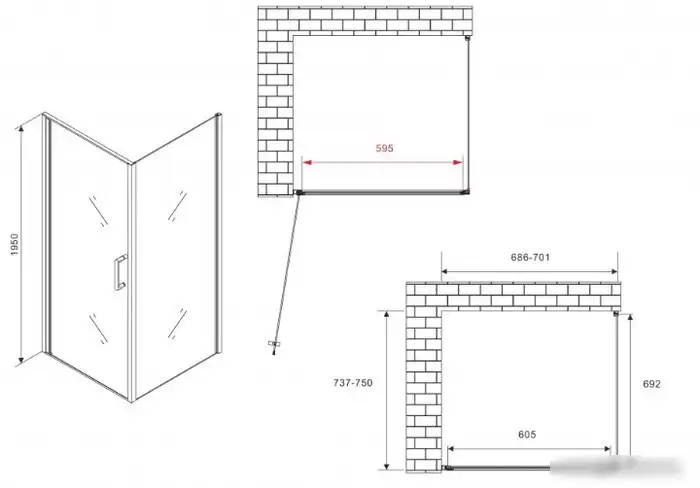 Душевой уголок Abber AG04070M-S75M - подробное фото Душевой уголок Abber AG04070M-S75M - фото товара