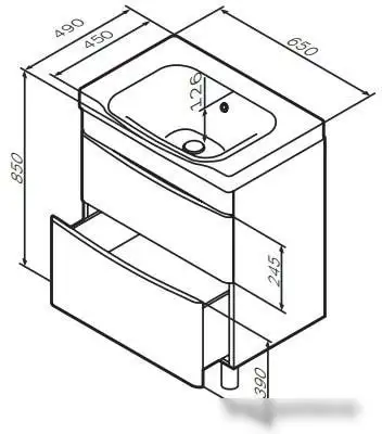 AM.PM Тумба под умывальник Like 65 M80FSX0652WG32 (белый) – фото товара