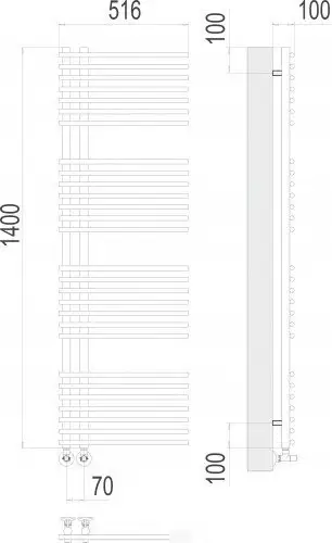 Полотенцесушитель TERMINUS Астра П28 70x1400 - фото товара