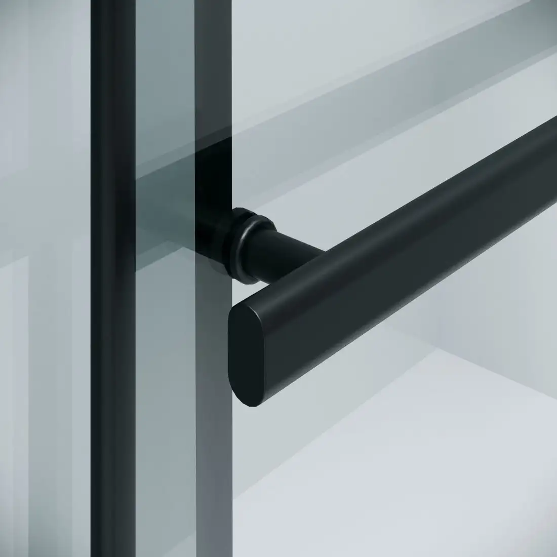 Душевая стенка Niagara Nova NG-671-90BLACK 90x200 (черный матовый/прозрачное стекло) - фото товара