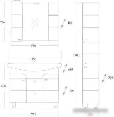 Onika Шкаф-пенал Стиль 30.10 У – фото товара