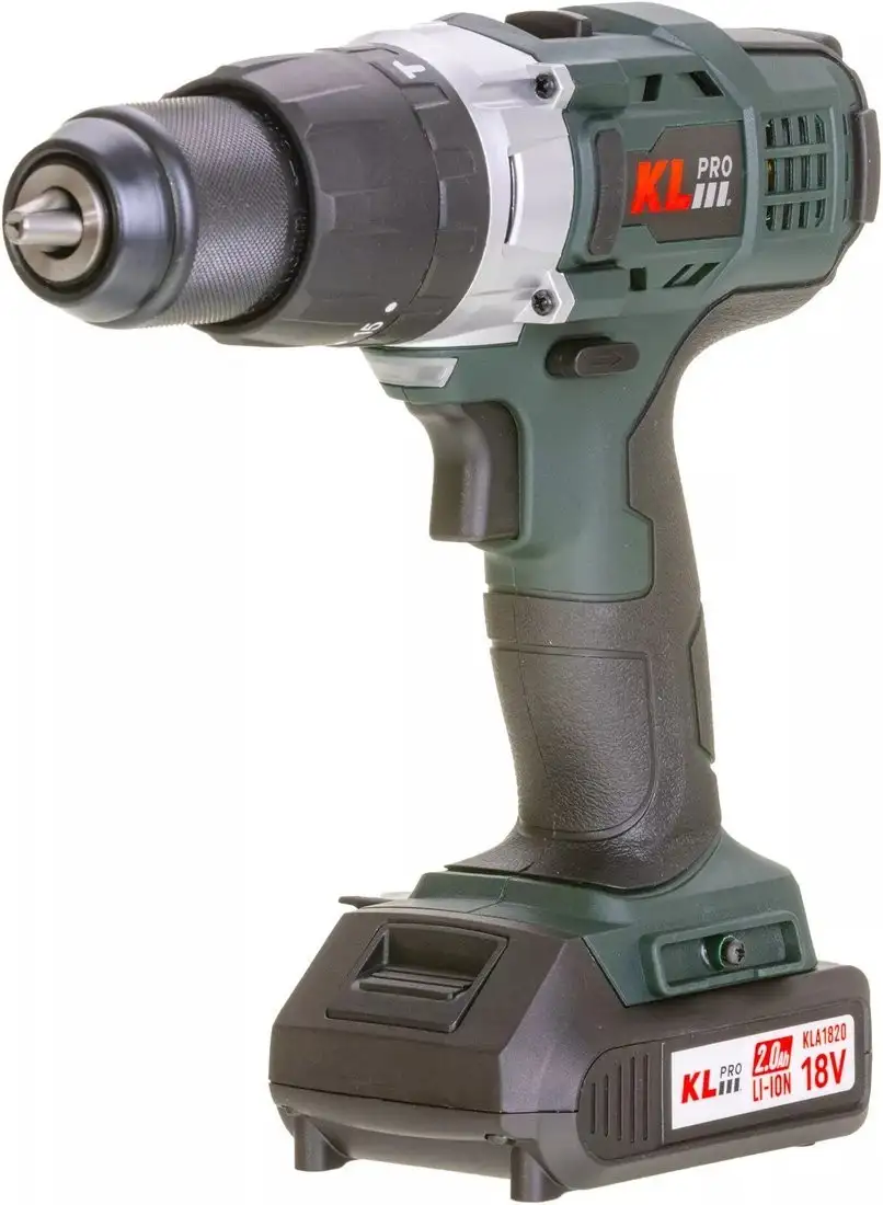 Ударная дрель-шуруповерт KLPRO KLDM18-20 (с 2-мя АКБ, кейс) – фото товара