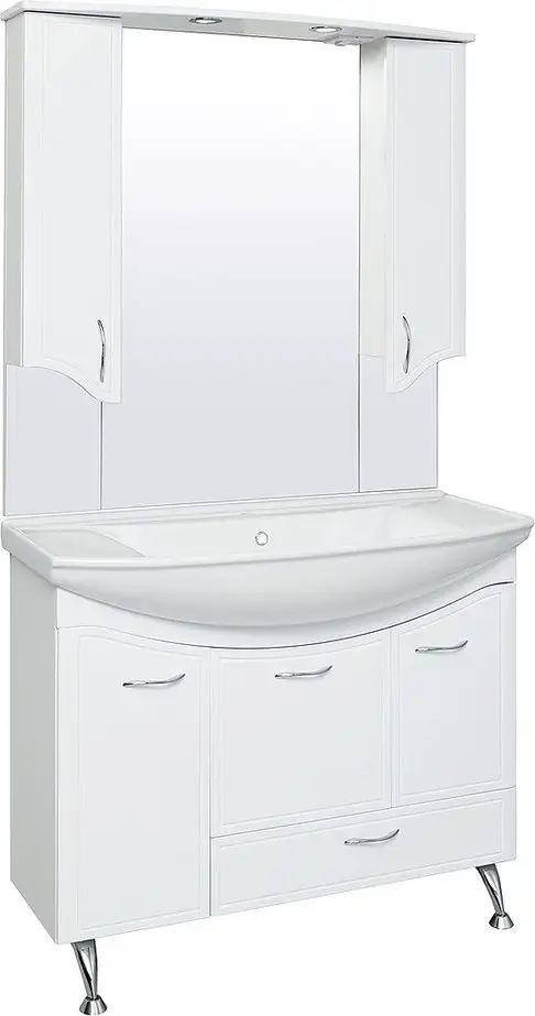 Runo Тумба с умывальником Runo Севилья 105 с корзиной для белья + Стиль 1050 (напольная) – фото товара