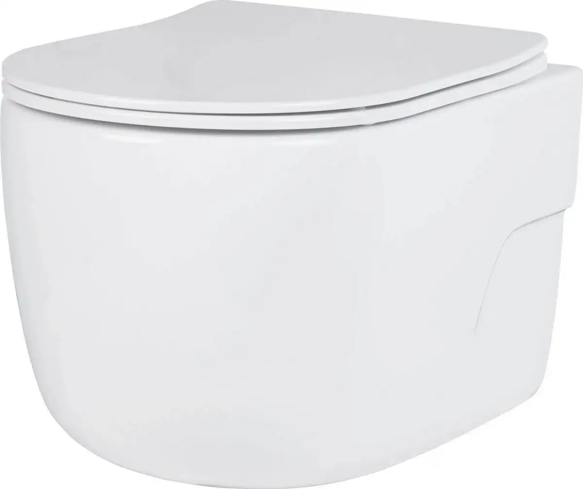 Унитаз подвесной Roxen Porto в комплекте с инсталляцией StounFix Dual Fresh 6 в 1 868633 (кнопка: брашированное золото матовая) - фото товара