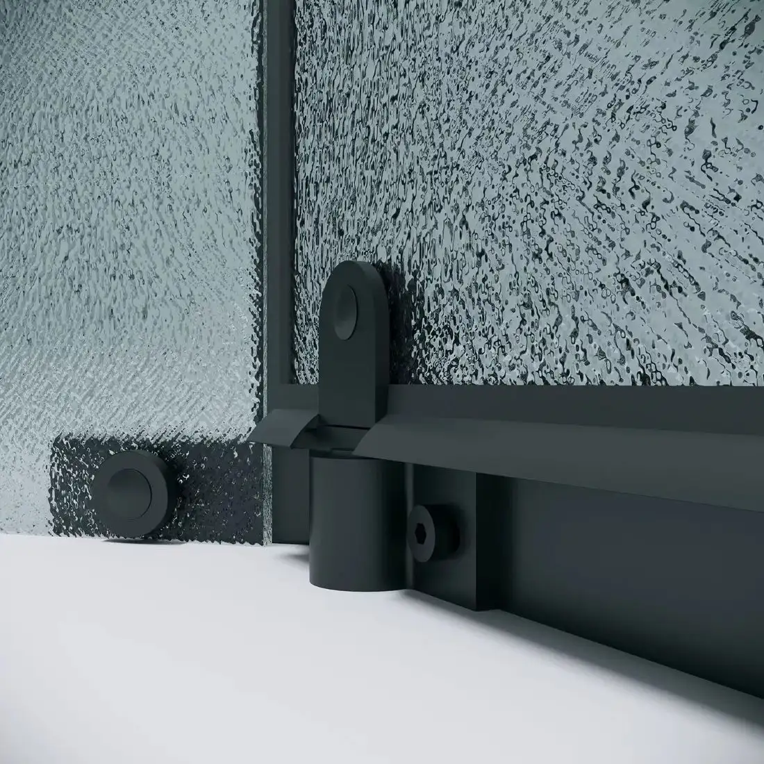 Душевой уголок Grossman Pragma 90x90x195 302.K33.03.9090.21.02 (черный матовый/шиншилла стекло) - фото товара