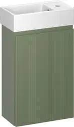 Wellsee Тумба под умывальник 2 в 1 WC Area 221805001 (тумба/матовый зеленый, раковина/глянцевый белый, без ножек) – изображение в каталоге