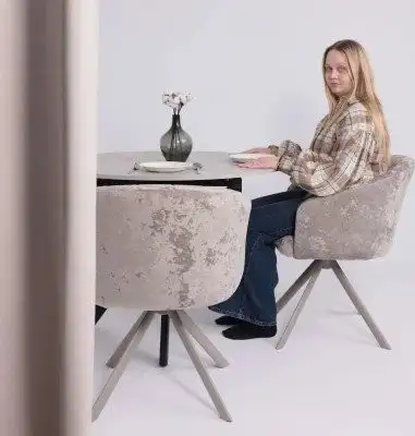 Стул с подлокотниками Мамадома Shelly-R 360 (m04 Grey Beige Lux/капучино) – фото товара
