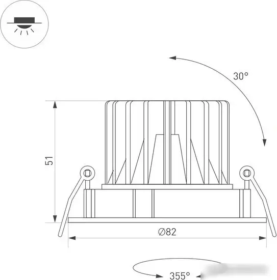 Точечный светильник Arlight MS-FORECAST-BUILT-TURN-R82-8W Warm3000 035448 – фото товара