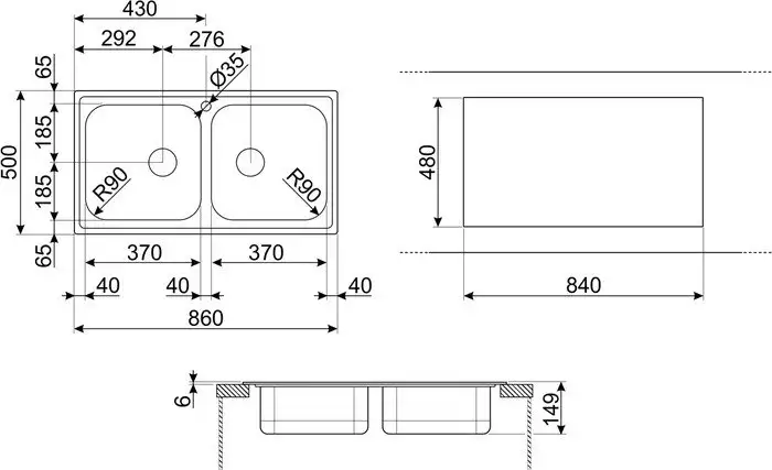 Кухонная мойка Smeg LYP862 - фото товара