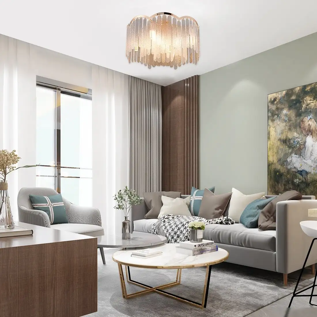 Люстра средней высоты Escada 486/9 (золото) – фото товара