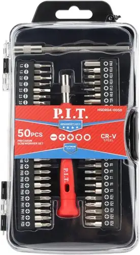 Набор отвертка с битами P.I.T. Advance HSDR04-0050 (50 предметов) – изображение в каталоге
