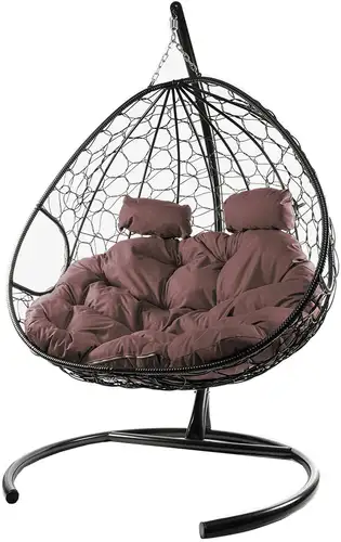 Подвесное кресло M-Group Для двоих 11450205 (коричневый ротанг/коричневая подушка)
