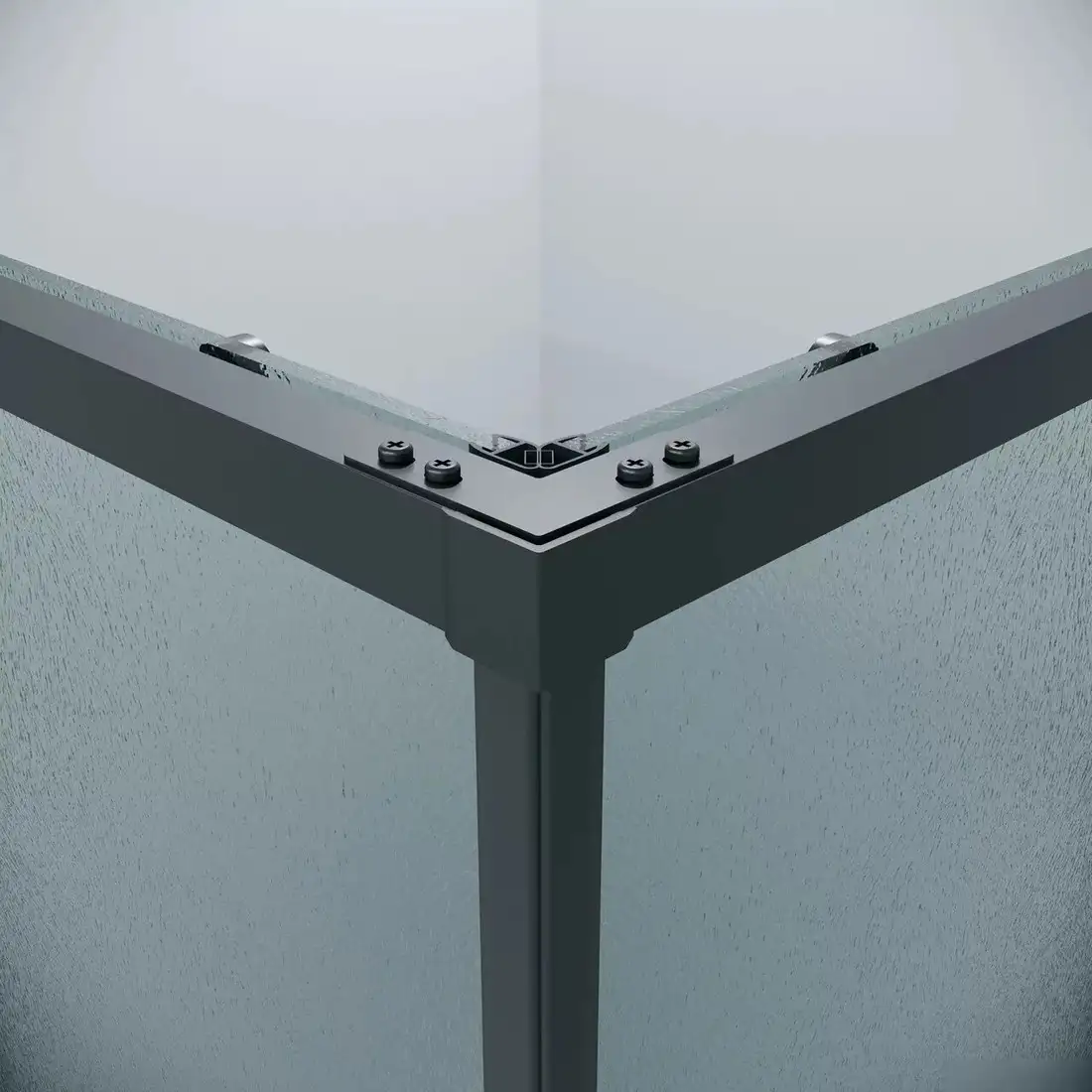 Душевой уголок Grossman Galaxy 80x80x195 300.K33.01.8080.21.02 (черный матовый/шиншилла стекло) - фото товара