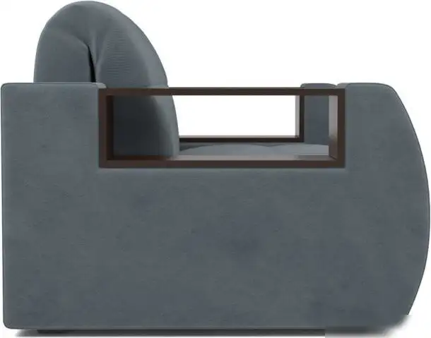 Кресло-кровать Мебель-АРС Барон №3 НПБ (велюр, серый/синий HB-178/26) – фото товара