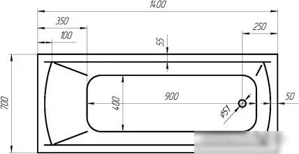 Ванна 1Марка Modern 140x70 - фото товара