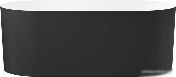 Ванна Wellsee Chalice Perfection 166x77 230603002 (отдельностоящая ванна белый глянец/мат. черн., экран, ножки, сифон-автомат глянцевый белый) - фото товара