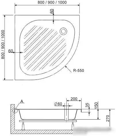 Душевой поддон RGW BP/CL-S 90x90 - фото товара