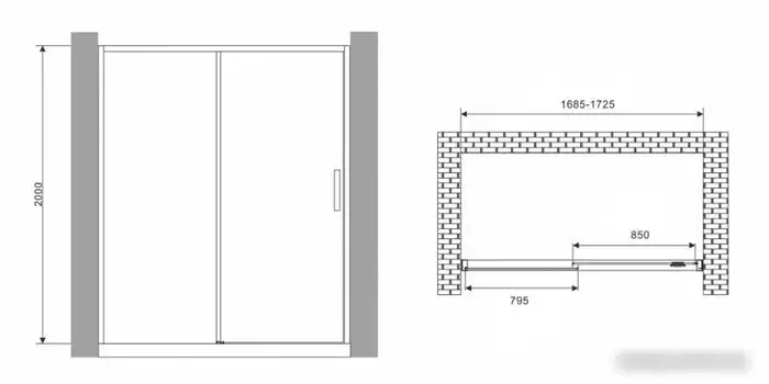 Душевая дверь Abber Komfort AG93170B - фото товара