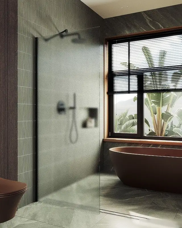 Душевая стенка MaybahGlass 119x195 MGD-688-6ш (сатин стекло/черный) - фото товара