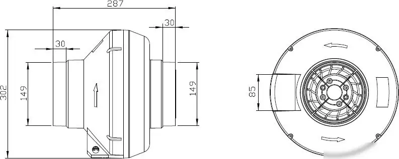 Радиальный вентилятор Bahcivan BPX 150 – фото товара